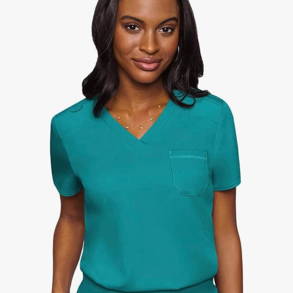 Med Couture Scrub Top and Petite Bottoms- Turquoise